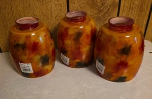 Set Of 3 Patriot Lighting Fire Pit Glass Light Shade Fitter 2-1/4 Size NWT - Picture 1 of 8