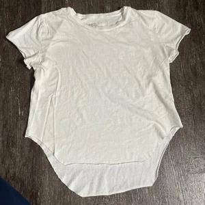 Frank & Eileen Tee Lab White T-Shirt Raw Hem High Low Casual Comfy Medium - Picture 1 of 6