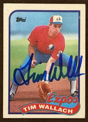 TIM WALLACH SIGNED AUTOGRAPH 1989 Topps  Card Montreal Expos - Image 1 of 2
