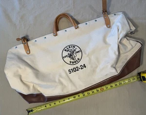 Vintage Klein Tools Bag 5102-24 Heavy Canvas Lineman Tree Service Storage Tote - Picture 1 of 19
