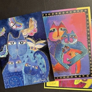 5 LAUREL BURCH CAT GREETING CARD ASSORTMENT BIRTHDAY NEW BABY FRIEND THANK YOU - Picture 1 of 3
