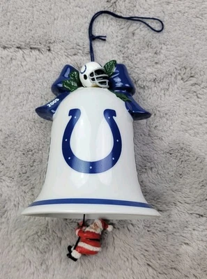 Campana de colección Danbury Mint Indianapolis Colts 2005 con adorno de Navidad de Santa Foto 1 de 4