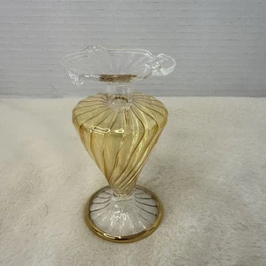 Vintage Mini Fostoria Colony Maypole Amber Flared Bud Vase 3.5” Tall - Picture 1 of 6