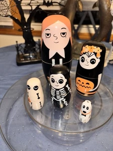 Halloween Nesting Dolls, 5Pcs 6"" Tall Russian Nesting Dolls, Handmade Matryoshk - Picture 1 of 8
