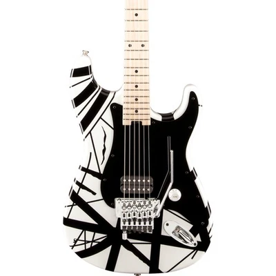 Guitarra Eléctrica EVH Serie Rayas, Diapasón de Arce, Blanco/Negro Foto 1 de 2