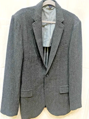 J Crew Wool Tweed Blazer Sport Coat 42L Charcoal Gray Herringbone - Image 1 of 4