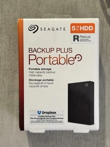 New Seagate Backup Plus Portable 5TB External 2.5in. Hard Drive - Black - SEALED - Afbeelding 1 van 2