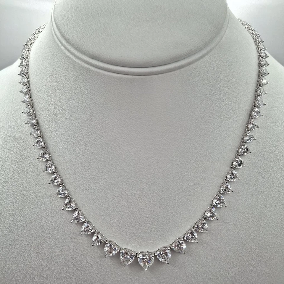 Plata de ley 925 corazón graduado circonita cúbica circonita cúbica tenis Riviera (CP4008081) Foto 1 de 4