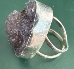 Roher lila Amethyst Ring Silber 925 Gr. 7 schöne 14,31 Gramm - Bild 1 von 11