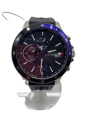 Tommy Hilfiger 1791724 Reloj Cuarzo Analógico Goma Negro Excelente JAPÓN Foto 1 de 4