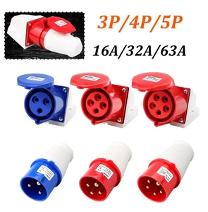 Waterproof Industrial Plug Socket 3/4/5-core 16A32A Male and Female Docking Plug - Picture 1 of 30