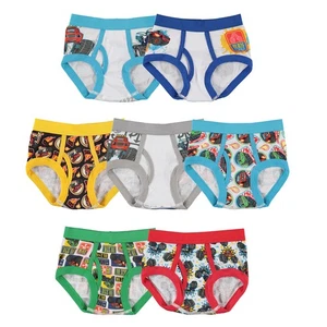 Boys' 7-Pack Briefs 100% Combed Cotton, Monster Machines, Sizes 2/3T & 4T - Picture 1 of 3