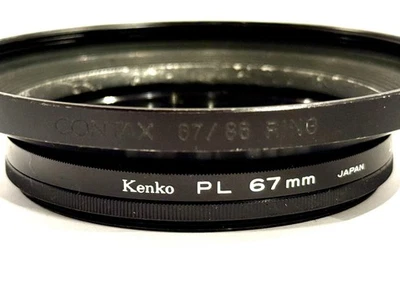 [EXC5] Contax 67/86 ring Metal Step Up ring w/ Kenko PL filter - Image 1 of 4