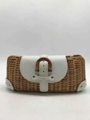 Pre-Owned Salvatore Ferragamo Tan Wicker Clutch - Image 1 of 4