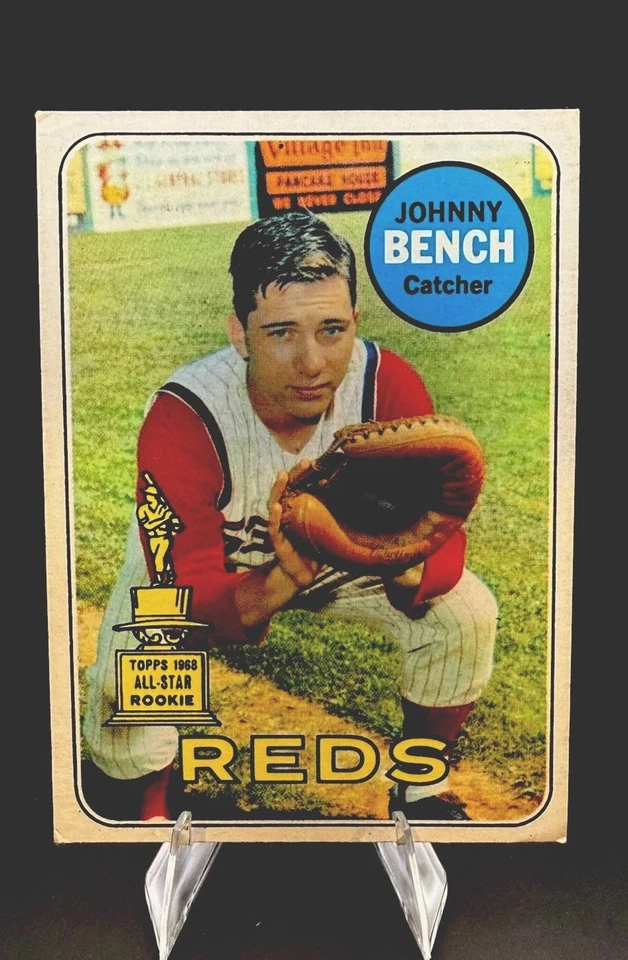 1969 Topps Johnny Bench No95 All-Star дебютант HOF Reds-Big Red Machine — ExRaw🔥 - Изображение 1 из 4