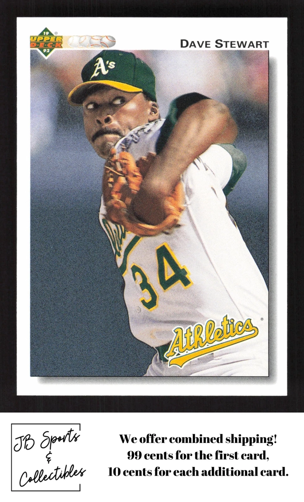 1992 Upper Deck Dave Stewart #547 Oakland Athletics