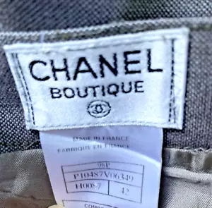 Vtg CHANEL Boutique Wool Mohair Iconic CC Button Trousers Pants Sz 42 FRANCE - Picture 1 of 16