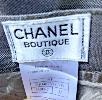 Vtg 80s CHANEL Boutique Wool Mohair CC Logo High Rise Trousers Pants 42 FRANCE - Image 1 of 4