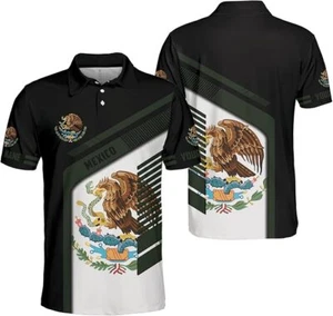 Personalized Mexico Flag Polo Shirt Mexican Independence Day 3D Polo Shirts Gift - Picture 1 of 7