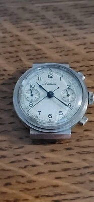 Minerva 14-1 Caliber 13-20CH Chronograph Vintage Blued Steel Hands - Image 1 of 4
