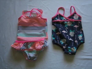 toddler girls swimsuits size 9-12 months lot of 2 osh kosh carters - Picture 1 of 4