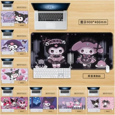Tappetino Mouse Pad Anime Kuromi Tappetino da Scrivania Carino Ispessito Grande Gioco Tappetino Mouse 400*900*4 mm - Immagine 1 di 4