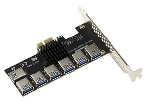 Carte de réplication PCIe 1x 7 ports USB3 - Pour Riser PCIe bitcoin mining - Photo 1/2