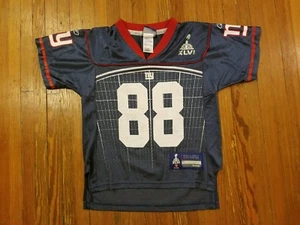 NY Giants Hakeem Nicks Reebok NFL Blue Super Bowl XLVI Jersey Boy's Size L - Picture 1 of 4