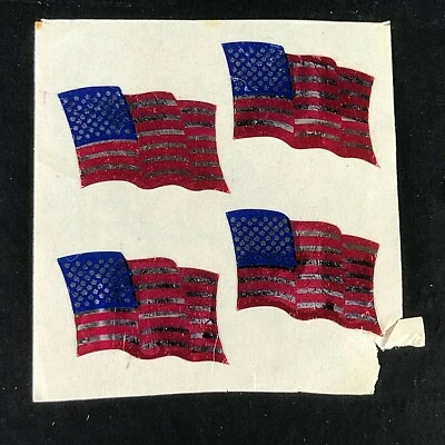 Vintage Sandylion Foil USA Flag Sticker 1 Module 2" x 2" 1990s Made in Canada  Foto 1 de 4