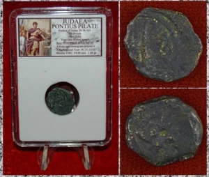 Moneda Antigua Judea PONCIO PILATO Bronce Prutah Corona y Lituus 31-32AD - Imagen 1 de 4
