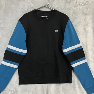 Lacoste Sweatshirt Black Blue Crew Neck Size FR4 Medium - Picture 1 of 6
