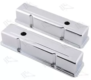 Chrome Valve Covers - SB Small Block Chevy 283-400 - 1958-86 - Tall 3-5/8" - Picture 1 of 1