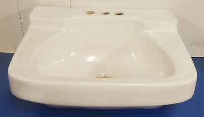 FREGADERO DE PARED VINTAGE - PORCELANA BLANCA 20” DE ANCHO - 17" DE PROFUNDIDAD - 9" DE ALTO - CUENCO 15X5" Foto 1 de 4