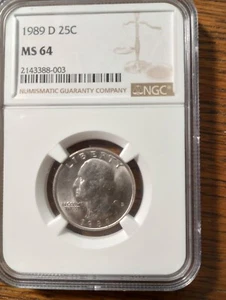 1989-D 25C Washington Quarter Dollar NGC MS64 6302294-057 - Picture 1 of 4