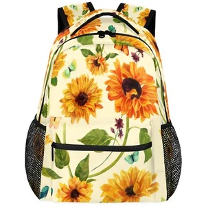 Backpacks Boys Girls Flower Yellow Sunflower Lightweight School Backpack Lapt... - Picture 1 of 6