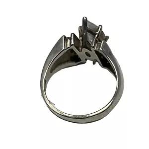 Anillo de compromiso para mujer de plata de ley 925 marquesa piedra transparente talla 8 - Imagen 1 de 6