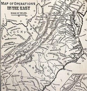 Map War Of Secession East Coast 1871 Victorian Woodcut Print History DWAA12 - Picture 1 of 2