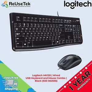 Logitech MK120 | Wired USB Keyboard and Mouse Combo | Black (920-002565) - Picture 1 of 17