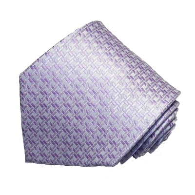 Men's lavender color geometric patterned neck tie - Image 1 of 4