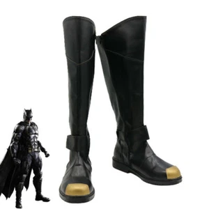 Batman Shoes Cosplay Bruce Wayne Men Boots - Picture 1 of 5