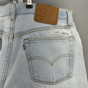 Jeans Levi's 501 lavaggio chiaro 1995 bottoni mosca dritti 34x32 (32x31) grunge vintage - Foto 1 di 13
