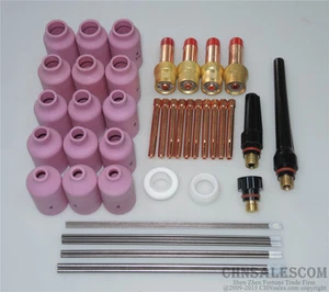 46 piezas Kit de lentes de gas antorcha de soldadura TIG WP-17 WP-18 WP-26 WZ8 tungsteno circoniado - Imagen 1 de 7