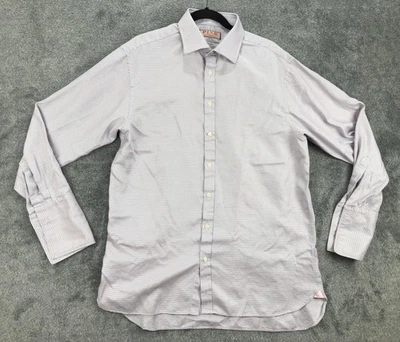 Thomas Pink Shirt Mens 17 43 Prestige Blue White Red Geometric Dress England - Image 1 of 4
