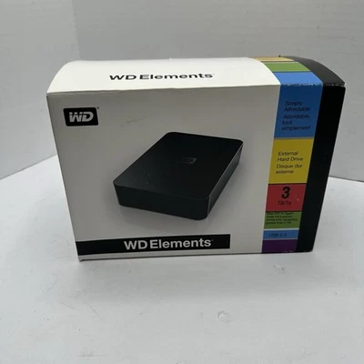 Western Digital Elements 3TB MODEL:WDBAAU0030HBK-NESN New Open Box - Image 1 of 4
