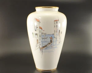Alka Kunst RIALTO VASE Porcelain Hand Painted Italian Scenes Bavaria 9" - Picture 1 of 9