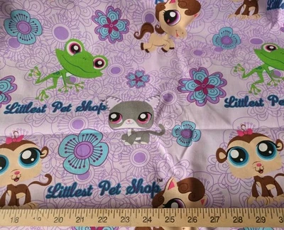 Littlest Pet Shop Purple Cotton Craft Sewing Fabric Out of Print Vintage 18" - Image 1 of 2