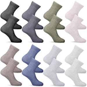 8 Pairs Warm Plush Socks Fuzzy Unisex Man Child Foot Warmer Bed Women - Picture 1 of 11