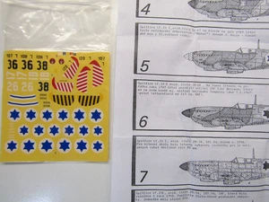 Extratech Decal Sheet 1:72 Scale Israeli Avia & Spitfire #D-08 - Picture 1 of 3