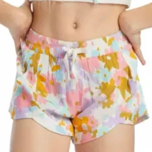 Billabong Big Girls Mad For You Crinkle Fabric Floral Printed Shorts Size M 10 - Picture 1 of 9