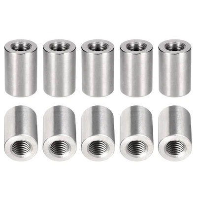 M12x30mm(DxL) Coupling Connector Nut Threaded Sleeve Rod 10Pcs for Furniture - Image 1 of 4